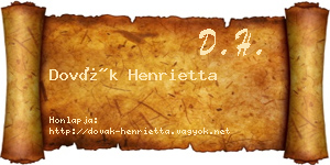 Dovák Henrietta névjegykártya